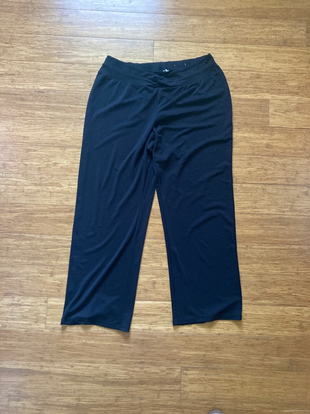 Cato Black Stretch Crepe Pull On Pants, Size 18/20